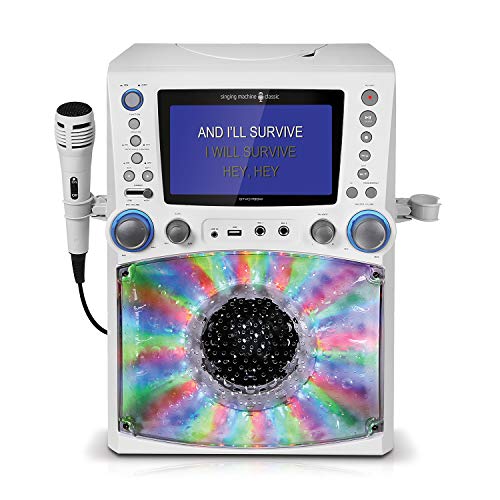 Singing Machine STVG785W Karaoke Machine with Disco Lights