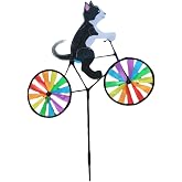 3D Animal Bike Wind Spinner Cute Garden Lawn Outdoor Yard Decor Ornament(Cat-A)
