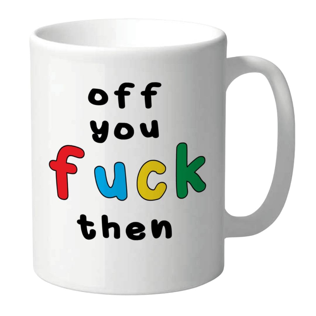 Wanky Candles Funny Rude Mug for Adults – Off You F*** Then Coffee Cup – Sarcastic Office Humour – Dishwasher and Microwave Safe 11oz Ceramic CMUG160
