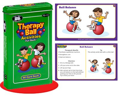 Super Duper Publications Therapy Ball Activities Fun Deck Flash Cards Educational Learning Resource for Children