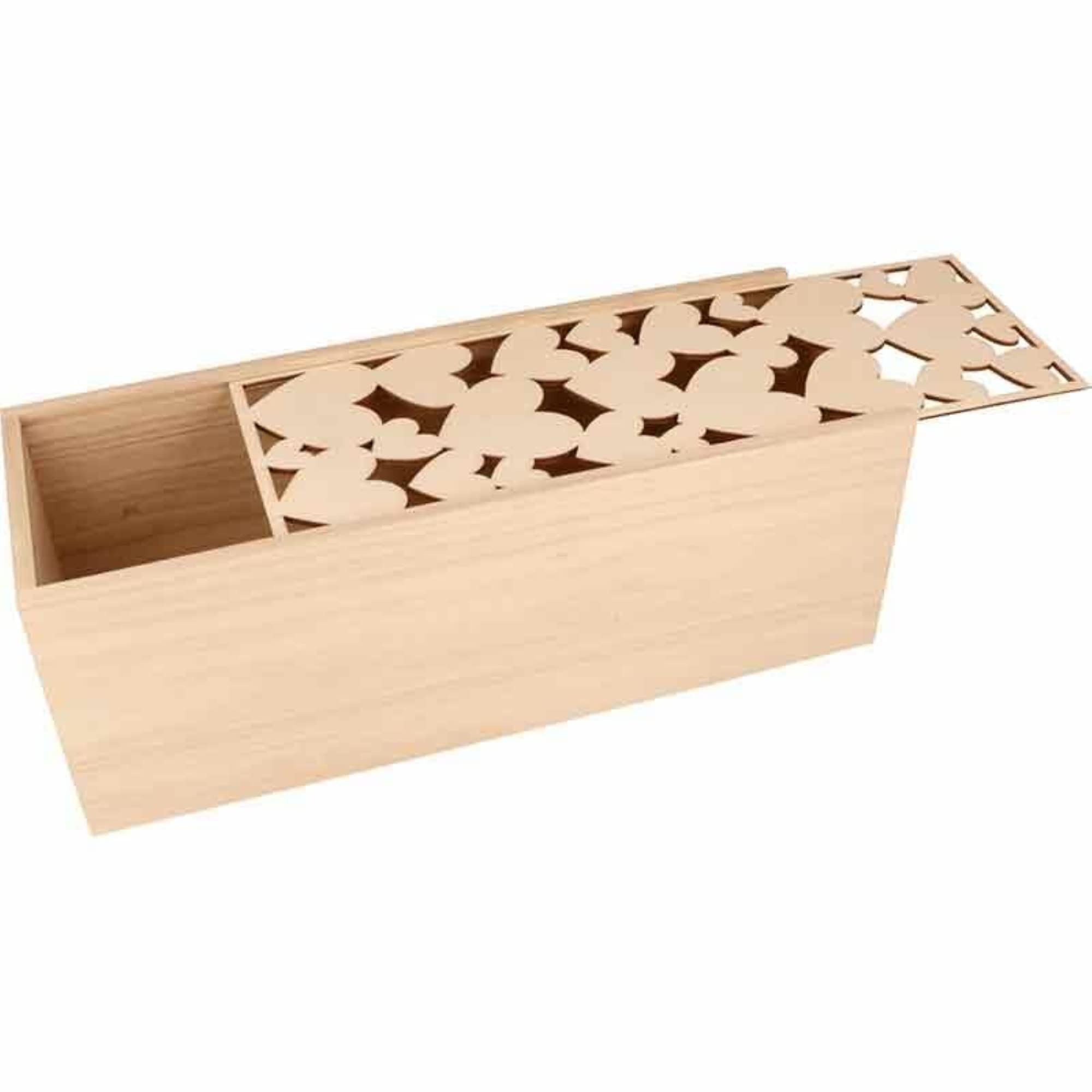 Artemio Storage box with Hearts lid - 33 x 12 x 12 cm