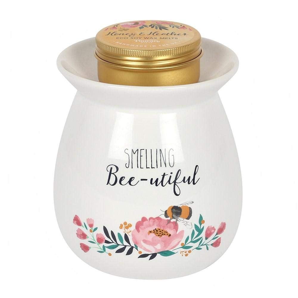 Multicolor Ceramic Large Smelling Bee-utiful Wax Melt Burner Gift Set - 11cm x 10cm (1 Set) - Vibrant & Unique Design, Aromatherapy & Ambiance Enhancer - Perfect for Every Home