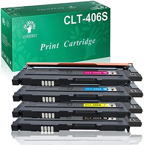 GREENSKY Compatible Toner for Samsung CLT-K406S CLT-C406S CLT-Y406S CLT-M406S Laser Toner Cartridge Replacement Set for Samsung Printer Xpress C460FW C460W C410W CLX-3305-4 Pack