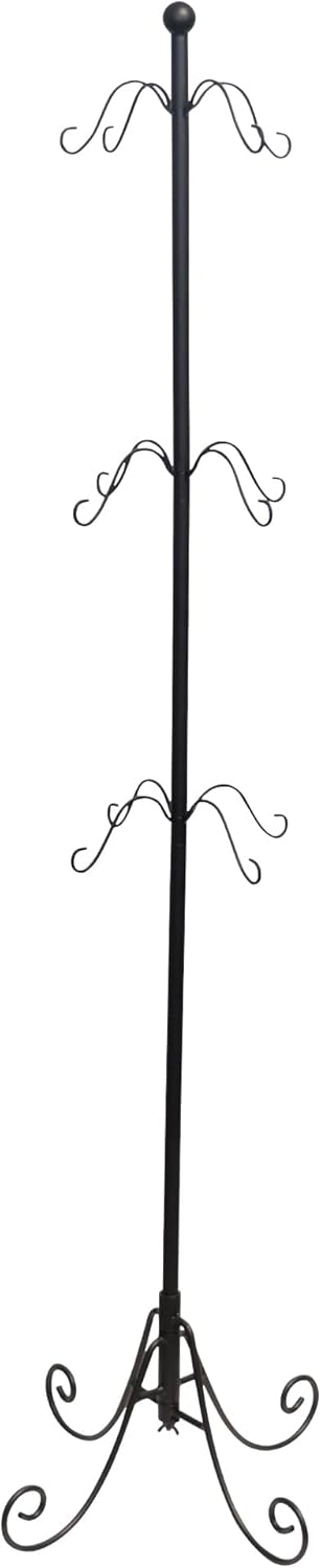 Stockings & Holders - Haute Decor Adapt Adjustable Metal Christmas Stocking Tree Stand, Adjustable Configurations, Hang up to 12 Holiday Stockings (Black, 12 Hooks)