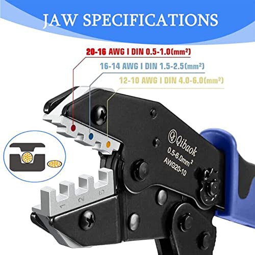 Qibaok Crimping Tool Ratcheting Wire Crimper for Heat Shrink Connectors