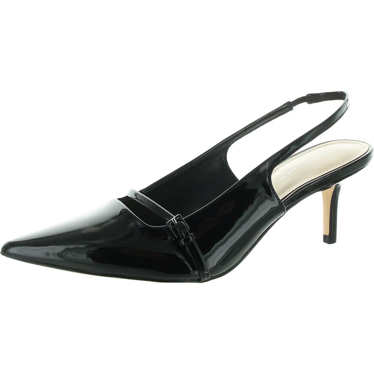 Marc Fisher Women’s ALORIE Pump, Black Patent 002, 7.5