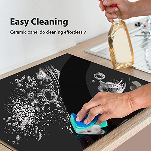 2 Burner Electric Cooktop, Builtin 21 Inch 3700W Electric Stove Top