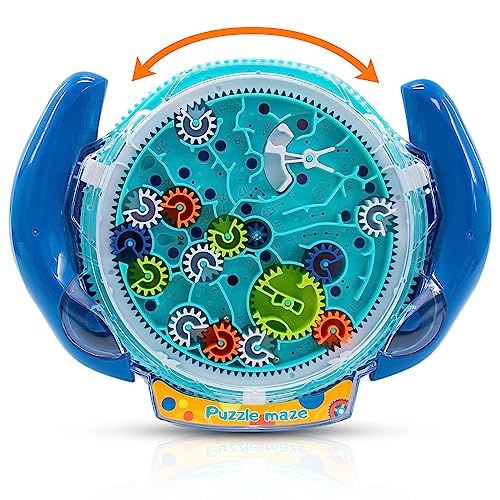 Mind Puzzles For Kids Ages 3-12, 3D Maze Puzzles, Brain Games, Brain Teasers Gravity Maze Ball Puzzle Toy Gifts, Hard Challenge, Gear Wheel Labyrinth Game Maze With One Steel Marbles