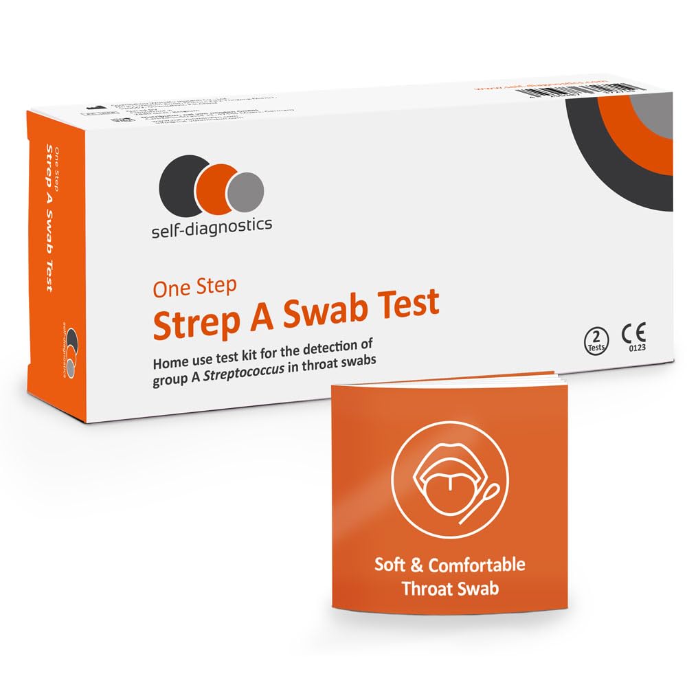 2X self-diagnostics Strep A Test - Rapid Strep Throat Test - Streptococcus Test Home Kit for the Detection of Group A Antigen - Promoting Domestic Well-Being for the Whole Family