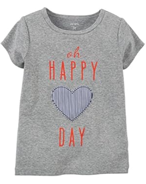 Carters Oh Happy Day Heart Tee Heather