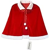 Gamusi Christmas Velvet Shawl Cloak Cape Mrs Santa Claus Cape Robe Halloween Costume Red