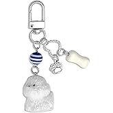 Nalefow Cute Keychain Fuzzy Dog Puppy Decor Keychains Aesthetic Y2K Bag Charm Key Chains Accessories for Keys Bags Camera