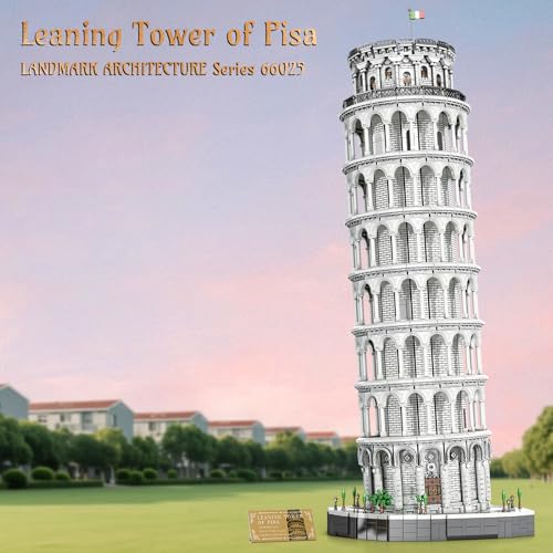 Reobrix Leaning Tower of Pisa Brick Set for Adults 66025, 7652 Pieces, Large Architectural Model Set, Famous Italian Historical Monument, Building Set for Adults from 14