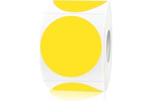 YEGAWEN Removable Colored Dot Labels, 1.5 Inch Circle Stickers, Waterproof-Writable for Garage Sale & Price Tags (400Pcs, Yellow)