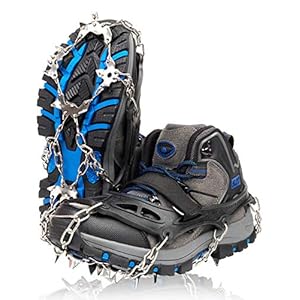 【プロ登山家監修】 アイゼン チェーンスパイク 19本爪 登山 雪山 トレッキング 簡単装着 収納袋付き 男女兼用