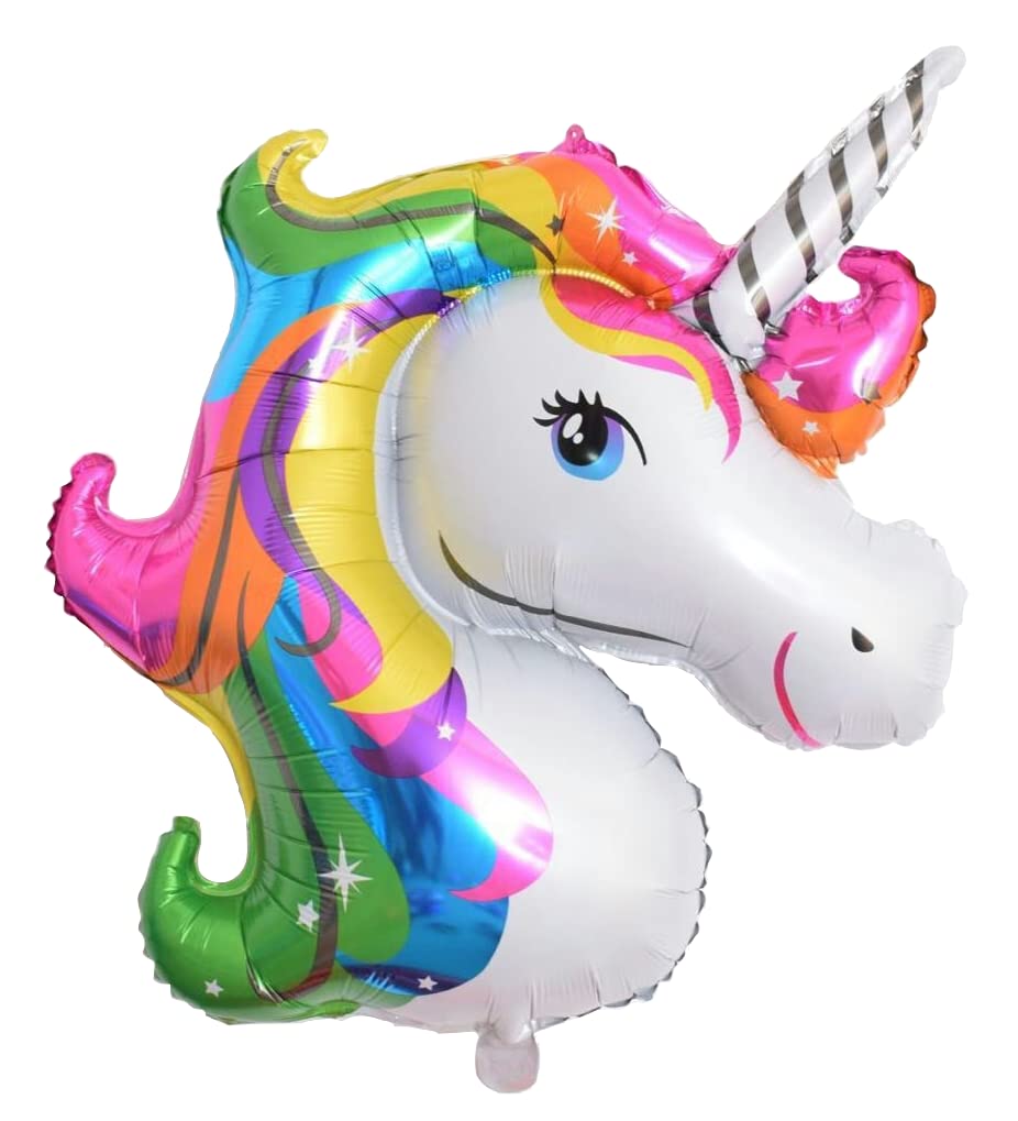 Rainbow Unicorn Head Foil Balloon, 115cm (2 pack)