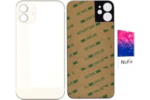NuFix Back Glass Replacement for iPhone 11 Rear Battery Door Panel Housing with Big Camera Holes (White)