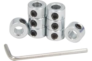 Zeberoxyz 8pcs 1/4" Bore Shaft Collars Sets-Screw Style Zinc Plated Solid Steel Lock Collars with 1/2" Outer Diameter and 5/16" Width for drive shafts, the automotive industry etc.(1/4", Zinc Plated)