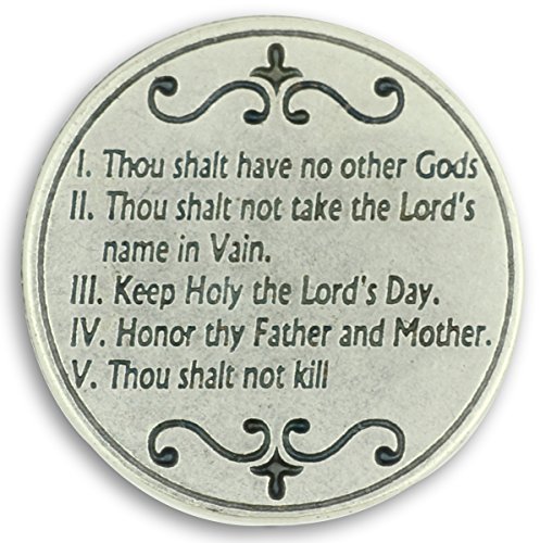 Ten Commandments 2 Sided Pocket Token Gift Charm Coins 1.2