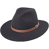 Bigalli Adventure Wool Felt Cowboy Fedora Hat for Men Women Crushable Center Dent Genuine Leather | Outback
