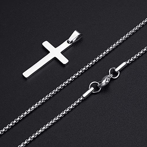 M MOOHAM Stainless Steel Cross Necklace Cross Necklace Stainless