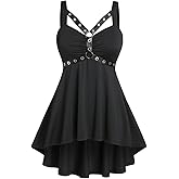 ROSE GAL Womens Plus Size Curve High Low Tank Tops Gothic Sleeveless Strap Tank Top
