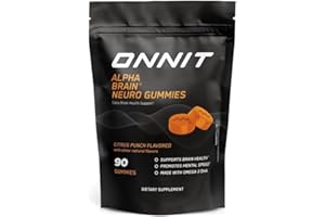 ONNIT Alpha Brain Neuro Focus Gummies, IGEN™ Non-GMO Tested – Vegan Gummies with Omega-3s, Lutein, Zeaxanthin & Caffeine – Brain, Eye & Focus Supplement for Men & Women, Citrus Punch Flavor, 90 Count