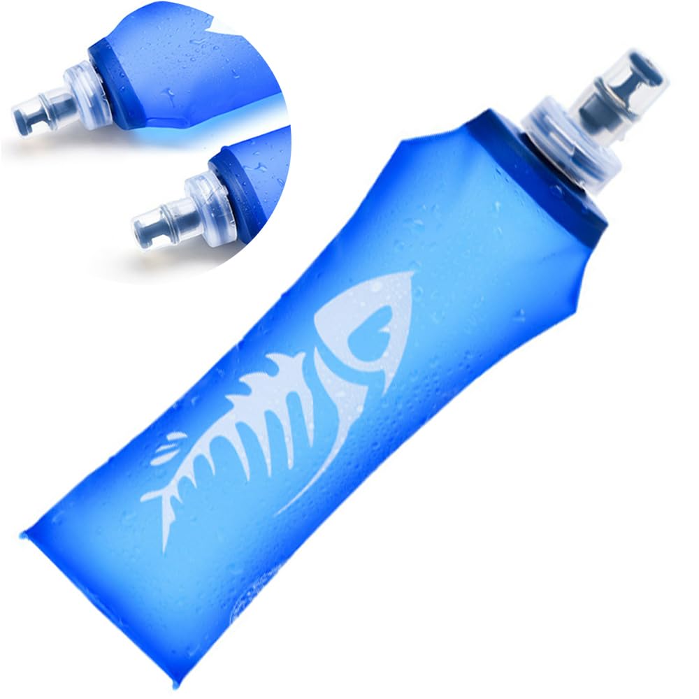 YUEYEHONGDYAIP Soft Flask 500ml Soft Flask Collapsible Water Bottle TPU Foldable Running Water Bottle Outdoor Sport Hydration Bottle for Travel Camping (Blue)