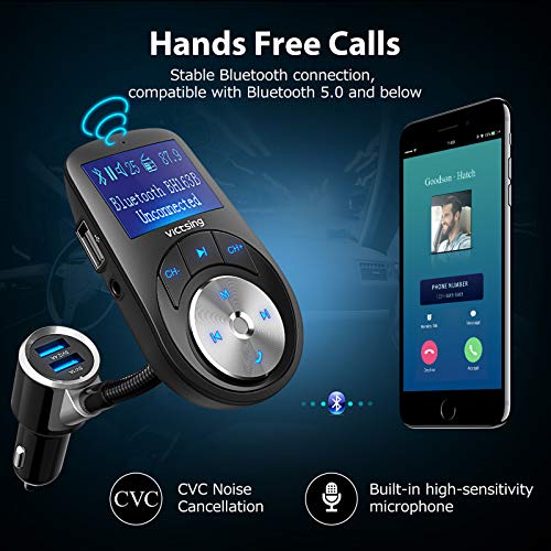 VicTsing Bluetooth FM Transmitter Hands-Free Calling Car Kit 163