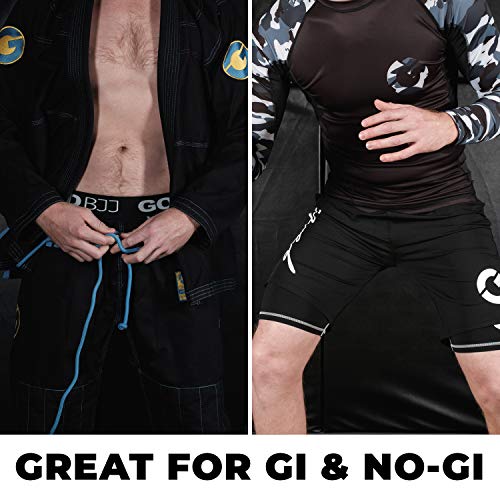 Gold BJJ Jiu Jitsu Compression Shorts Base Layer for Gi and NoGi