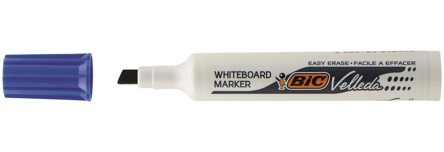 BIC VELLEDA Whiteboard Chisel 1791Marker 3.5 - 5.5mm Box of 12 - Blue