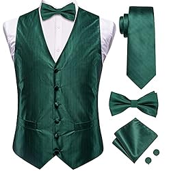 Hi-Tie Mens Suit Vest Bowtie Set Ties for Men V
