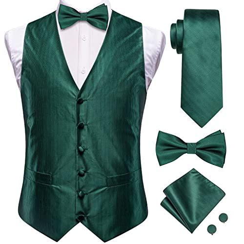 Hi-Tie Mens Suit Vest Bowtie Set Ties for Men V