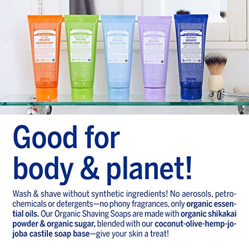 Dr. Bronner's Organic Shaving Soap (Peppermint, 7 Ounce) Certified