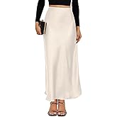 VividMosaic 2026 Satin High Waisted Maxi Skirt Silk A-Line Spring Summer Casual Long Skirts for Women