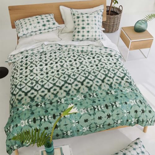 Bettbezug, Bedruckt, aus Baumwollperkal, Karaoshi Celadon, 140 x 200 cm. Designers Guild