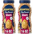 Planters Sweet and Spicy Peanuts, Party Snacks, Plant-Based Protein, 16 oz Jar (Pack of 2)