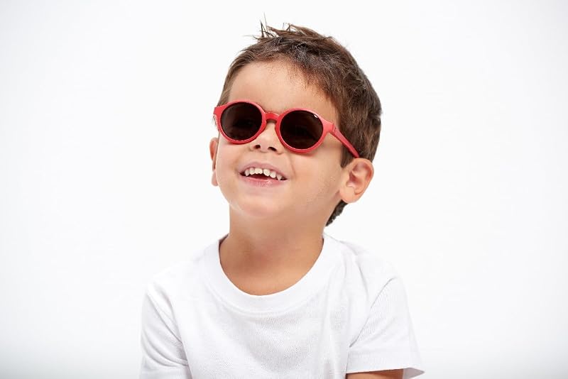 Óculos de sol para crianças dos 2 aos 4 anos, proteção UV 100% - CAT 3, proteção lateral, conforto ótimo, têmporas ajustáveis a 360°, papoila
