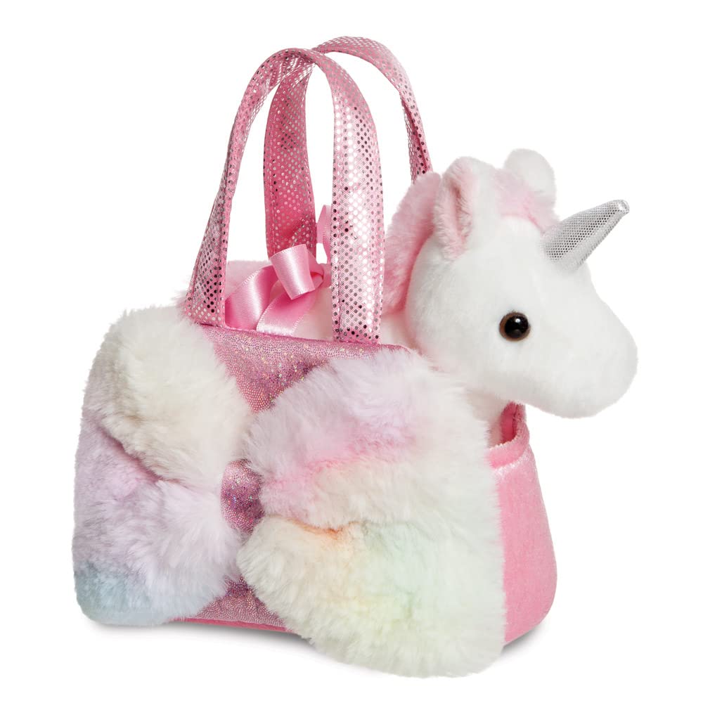 Aurora, 61435, Fancy Pal Unicorn Pastel Big Bow, Soft Toy, Multi-Coloured