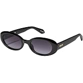 Quay - Womens Sunglasses, Round Lenses with UV Protection (Felt Cute, Black)