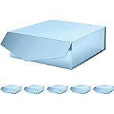 MALICPLUS 6 Gift Boxes with Lids for Valentine's Day 9x9x3.4 Inches, Blue Bridesmaids Proposal Boxes with Magnetic Closure for All Occasion (Glossy Blue)