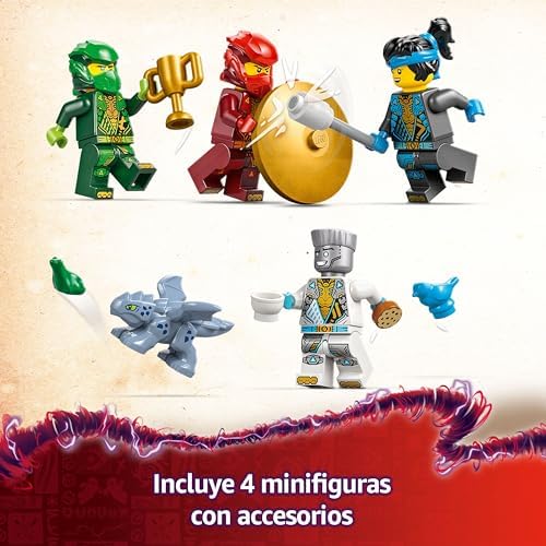 Ninjago Templo Ninja del Spinjitzu Maqueta de Construcción con 4 Minifiguras de Zane, NYA, Kai y Lloyd con Armas Ninja y Dragón de Juguete, Regalo para Niños y Niñas de 4 Años o Más 71831