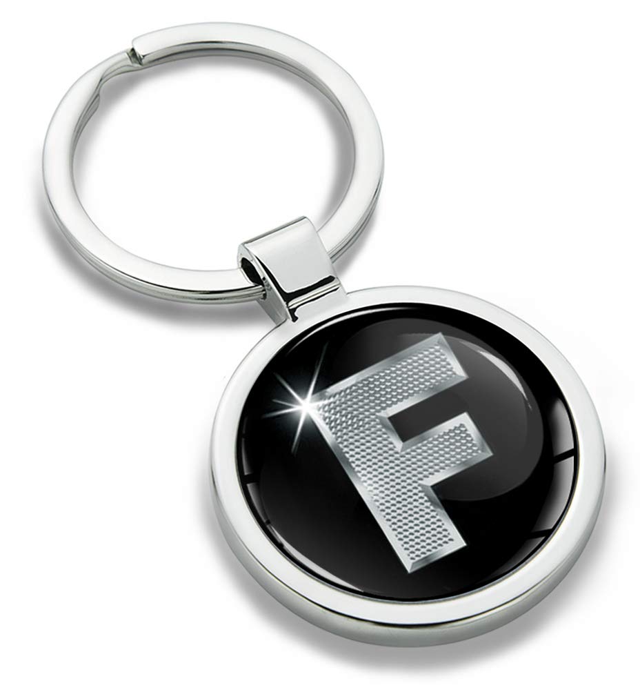 Biomar Labs Letter Keychain Alphabet Initial Keyring 3D Metal Stainless Steel Personalised Initials Charm for Car Keys House Keys Available in Silver (F in Silver KK 6) — image 1