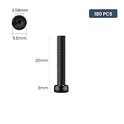 BNUOK 180pcs M3 x 20mm Hex Socket Head Cap Screws