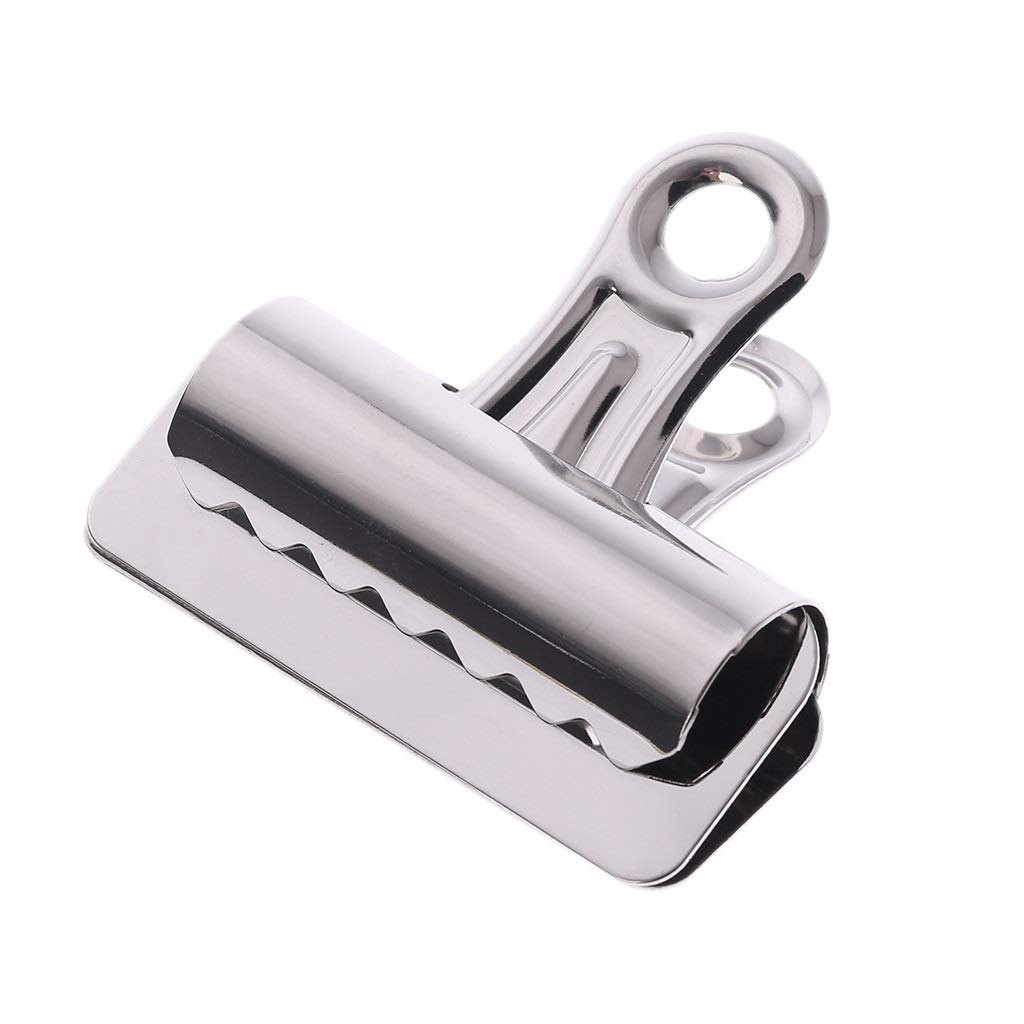 Baiyao Large Metal Hinge Clips,Silver Metal Bulldog Clips Paper Letter Document Ticket File Binder Grip Clip Clamp for Pictures, Photos, Money,Office and Home Kitchen 65mm 75mm