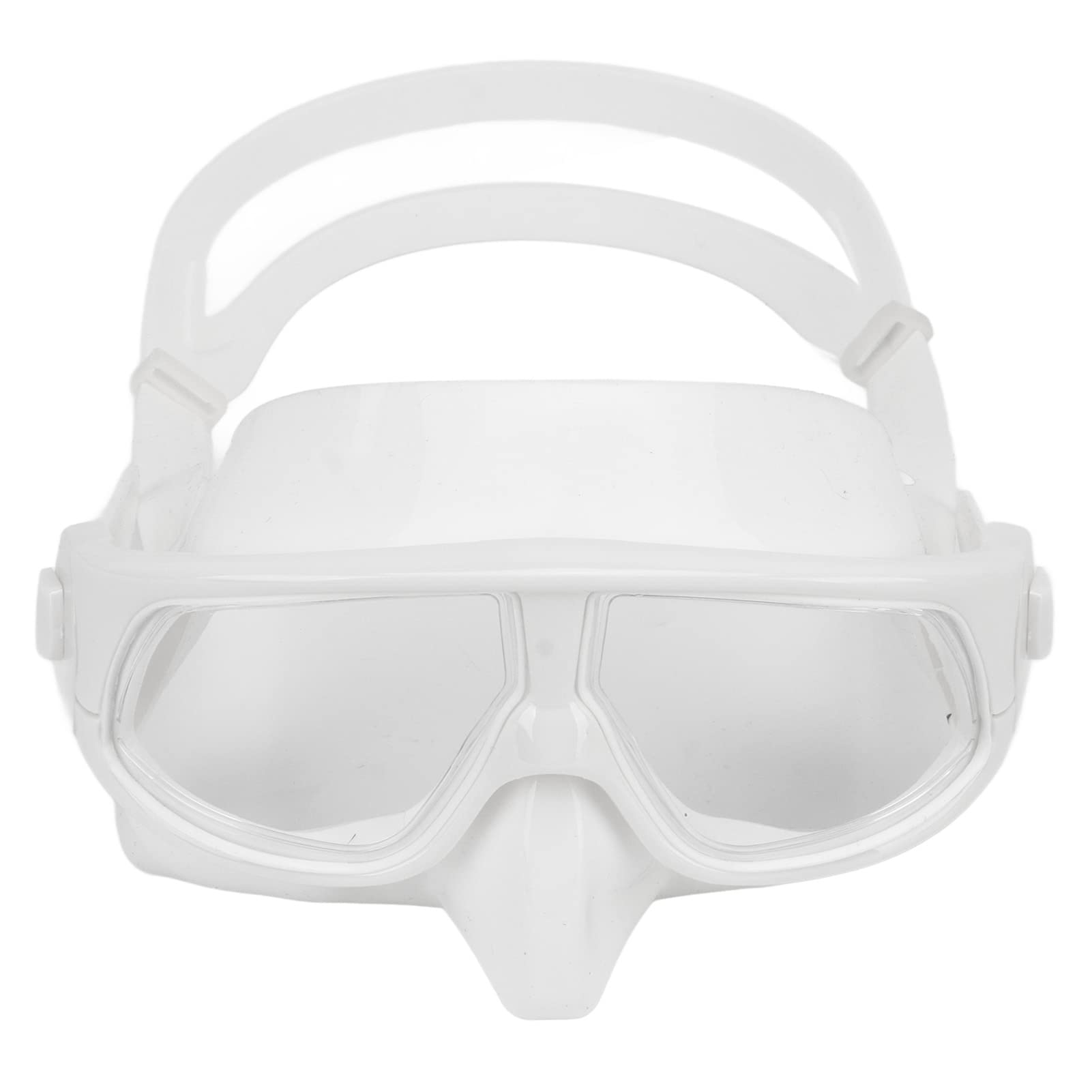 Luqeeg Panoramic Scuba Diving Mask, Anti Fog Scuba Diving Goggles, Swimming Goggles with Nose Cover Snorkeling Gear Junior Adult Snorkel Mask for Scuba Diving (White)
