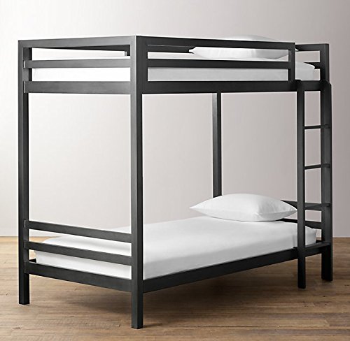 CASA FERRO Litera Individual de Acero Reforzado para Niños y Adultos - Soporta 400 kg - Estructura Industrial Doble Nivel 100 × 203 x 170 cm - Fabricada en México (Acero Negro)