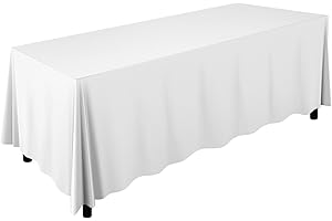 Lann's Linens - 90" x 132" Premium Tablecloth for Wedding/Banquet/Restaurant - Rectangular Polyester Fabric Table Cloth - White