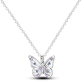 NARMO 925 Sterling Silver Necklace for Women Heart Pendant Necklace Moon Pendant Necklace Colorful Cubic Zirconia Pendant with Chain Necklace Various Dainty Necklaces for Women