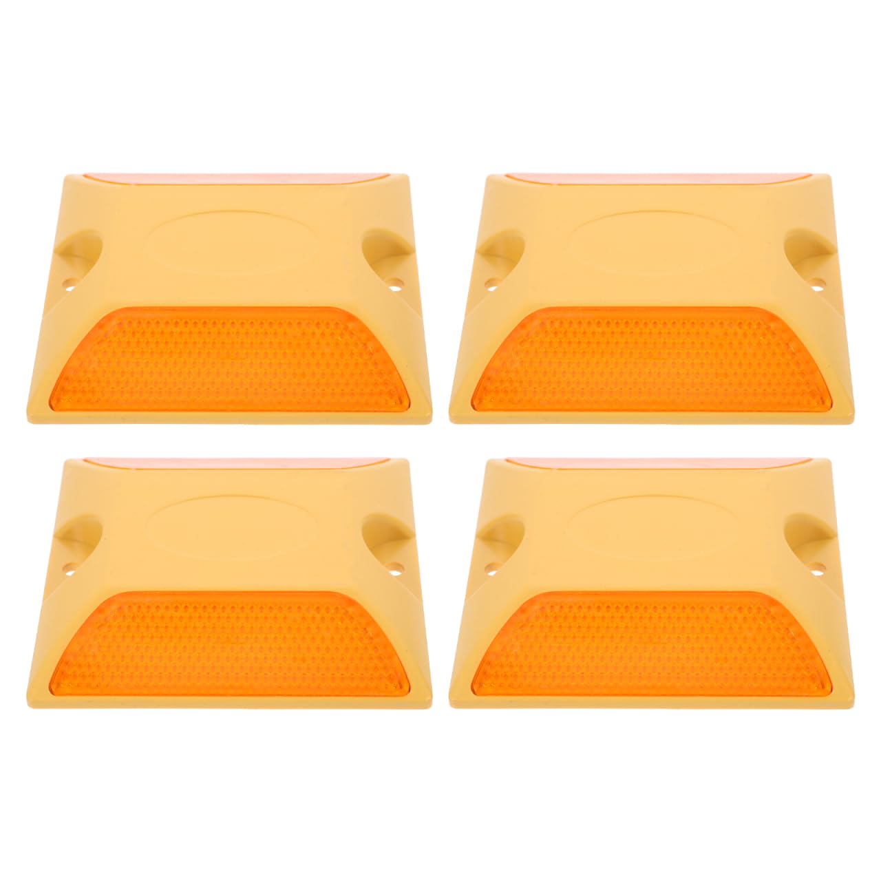 iplusmile Road Reflectors: Yellow Reflective Driveway Stud Markers Plastic Driveway Reflectors Pavement Safety Marker for Sidewalks Freeways Speed Bumps,4 pcs